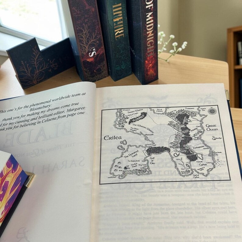 Throne of Glass 8 Book Set, Handmade Rebound Hardcovers, Illustrated Edges, Fantasy Reader Gift