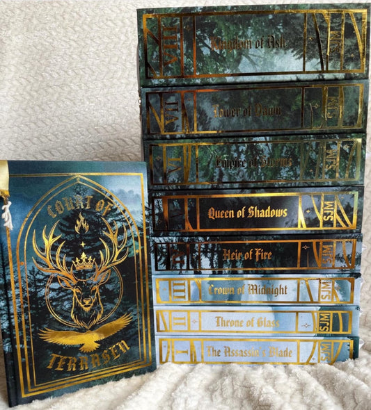 Throne of Glass Collector Set – Forests of Terrasen Edition | Hand-Rebound Series (8 Books + Sketchbook)