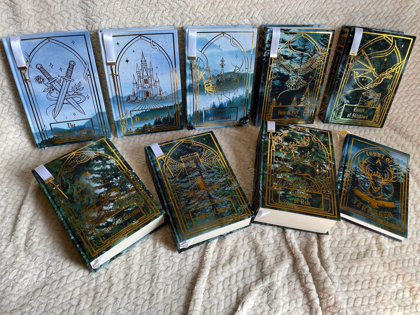 Throne of Glass Collector Set – Forests of Terrasen Edition | Hand-Rebound Series (8 Books + Sketchbook)