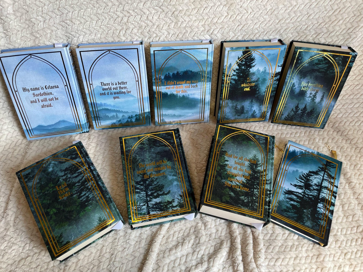 Throne of Glass Collector Set – Forests of Terrasen Edition | Hand-Rebound Series (8 Books + Sketchbook)