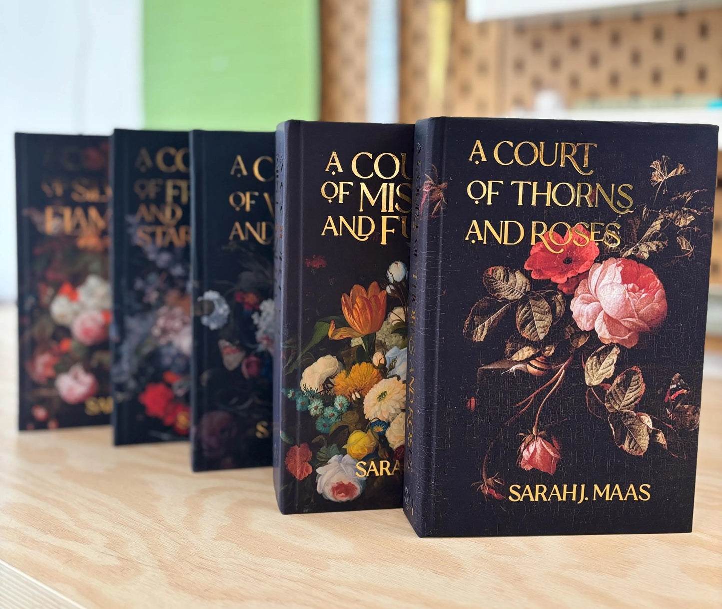 A Court of Thorns and Roses Books 1-5, Handmade Rebound Special Edition, Vintage Floral Design