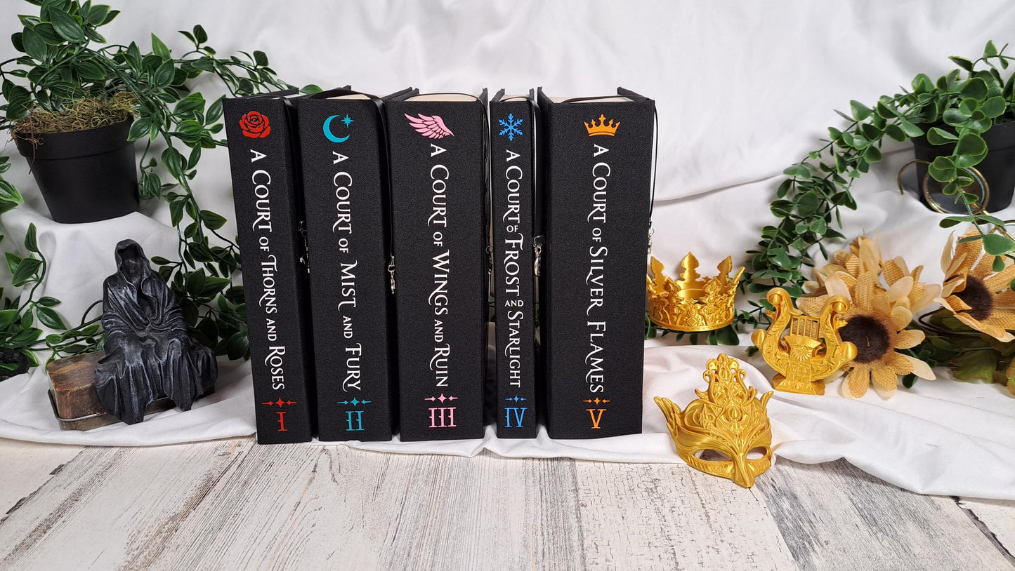 A Court of Thorns and Roses Complete 5 Book Rebound Collection | ACOTAR Box Set | Handmade Hardcover Collectors Edition | Sarah J Maas