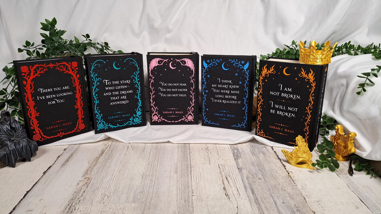 A Court of Thorns and Roses Complete 5 Book Rebound Collection | ACOTAR Box Set | Handmade Hardcover Collectors Edition | Sarah J Maas