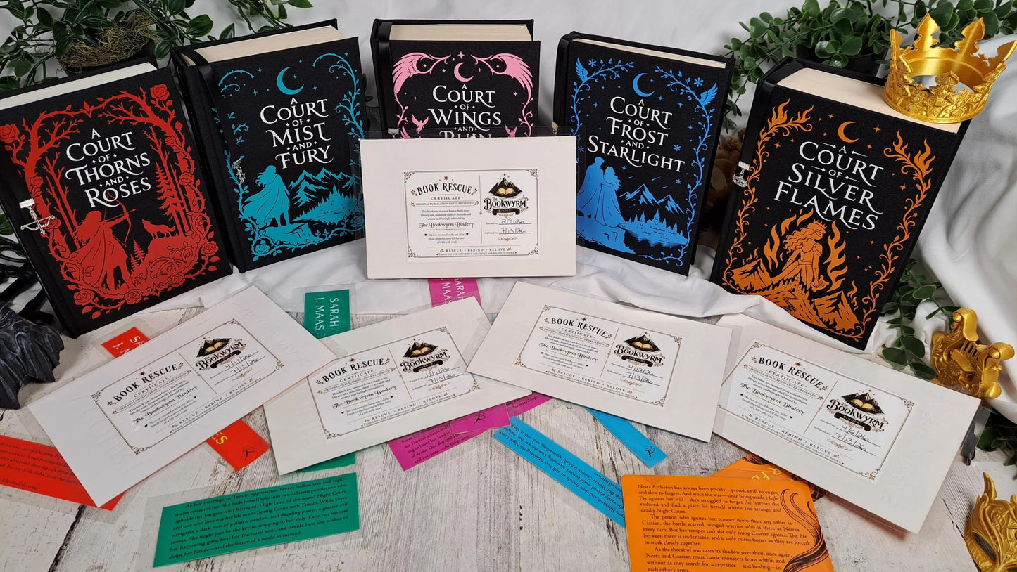 A Court of Thorns and Roses Complete 5 Book Rebound Collection | ACOTAR Box Set | Handmade Hardcover Collectors Edition | Sarah J Maas