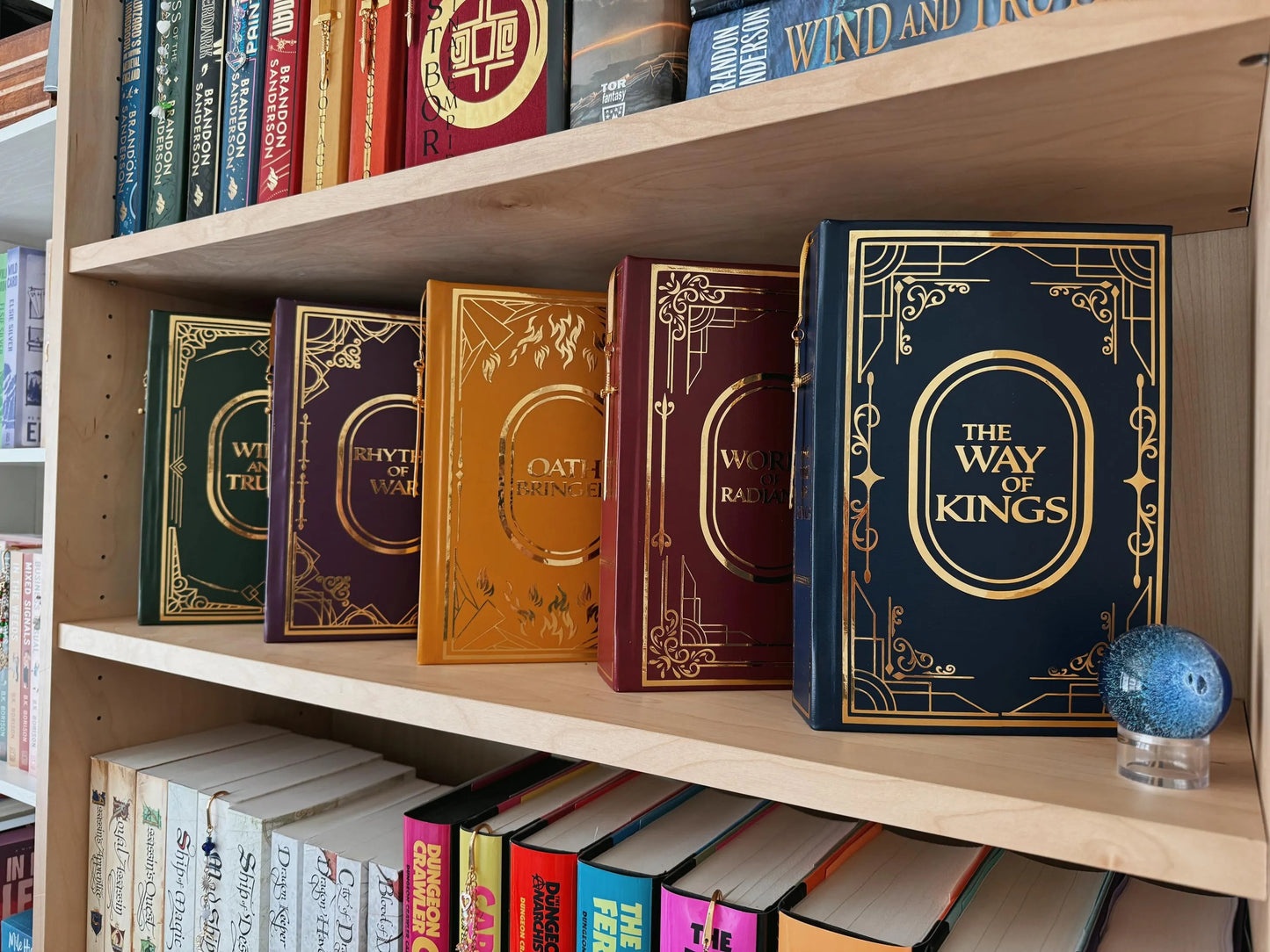 Full 5 Book Set Faux-Leather Stormlight Archive Handmade Rebinds with Gold Foil Detailing