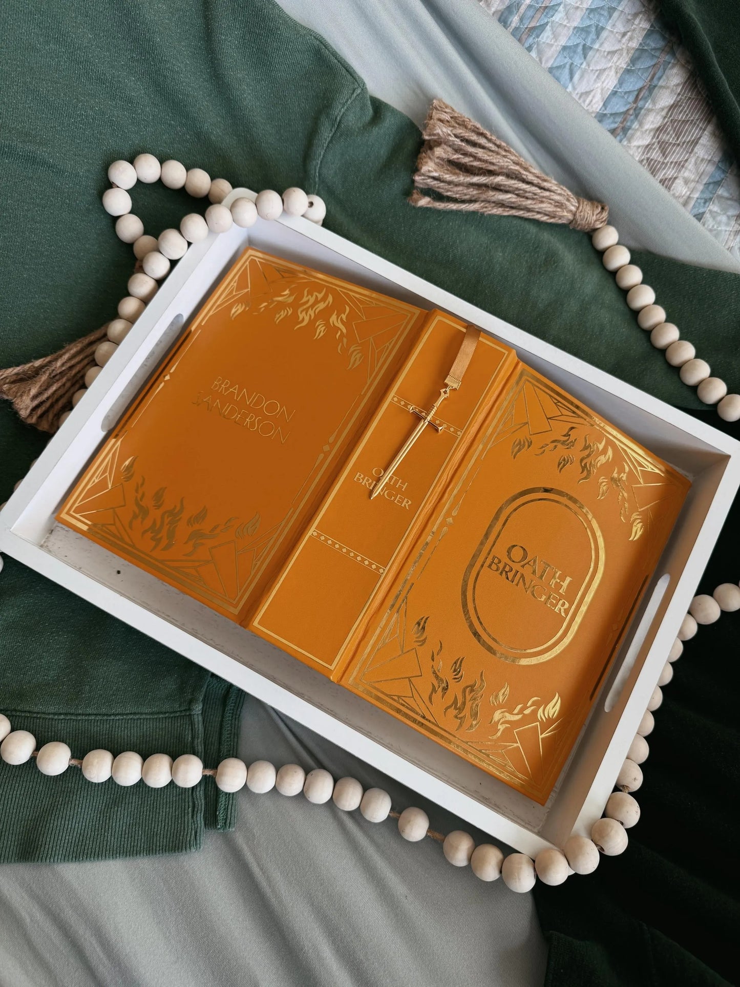 Full 5 Book Set Faux-Leather Stormlight Archive Handmade Rebinds with Gold Foil Detailing