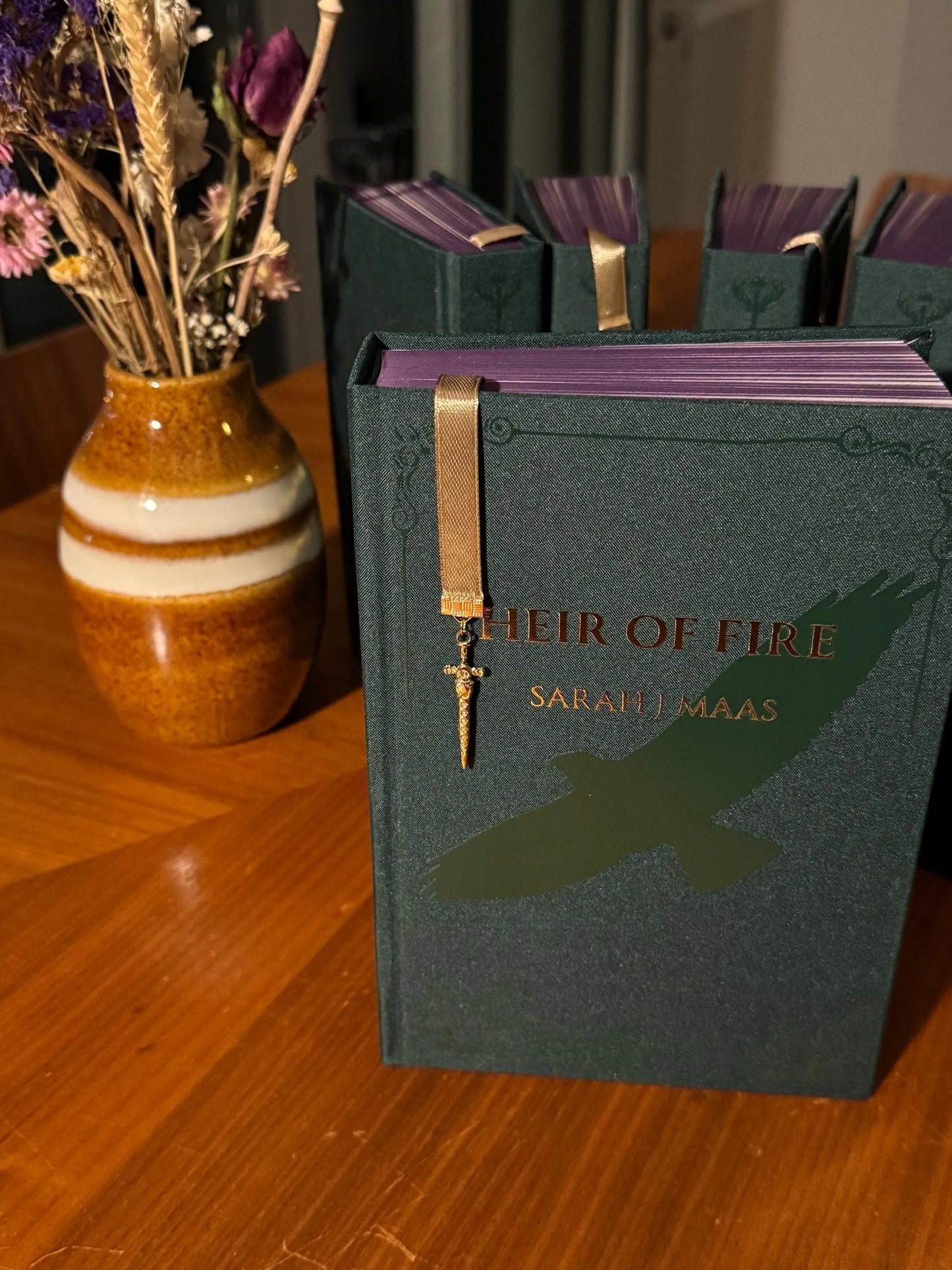 Throne of Glass Full Series Rebound with custom hardcovers and sprayed edges